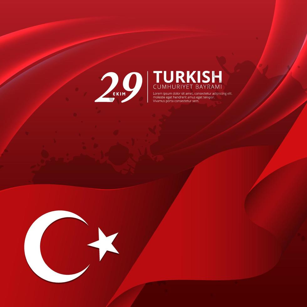 Celebration Turkey republic day background template design vector