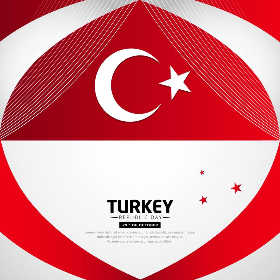 Modern turkey republic day background template design vector