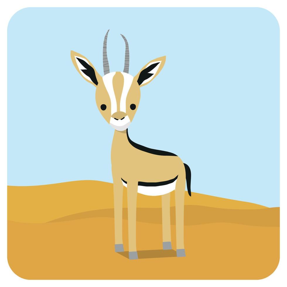 Gazelle in the desert vector illustration
