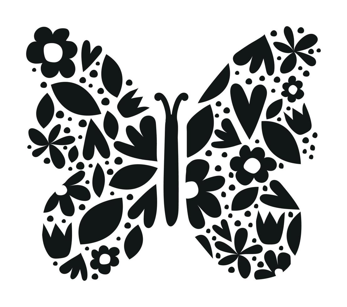 Flower butterfly vector illustration