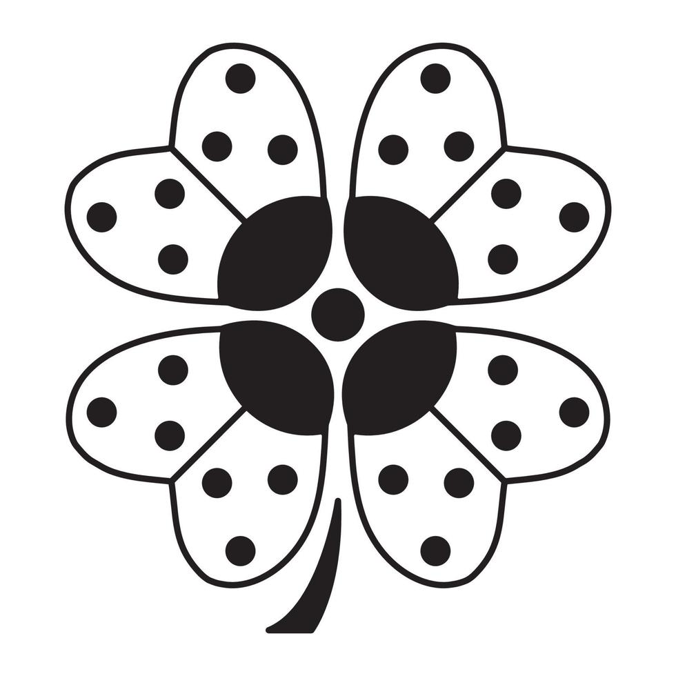 Ladybug four leaf clover vector illustration