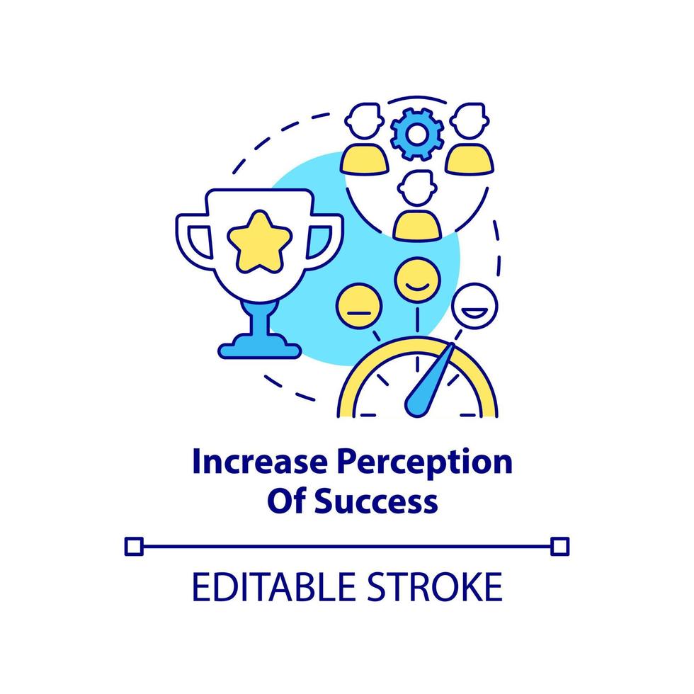 Increase perception of success concept icon. Benefit of stakeholder management abstract idea thin line illustration. Isolated outline drawing. Editable stroke. vector