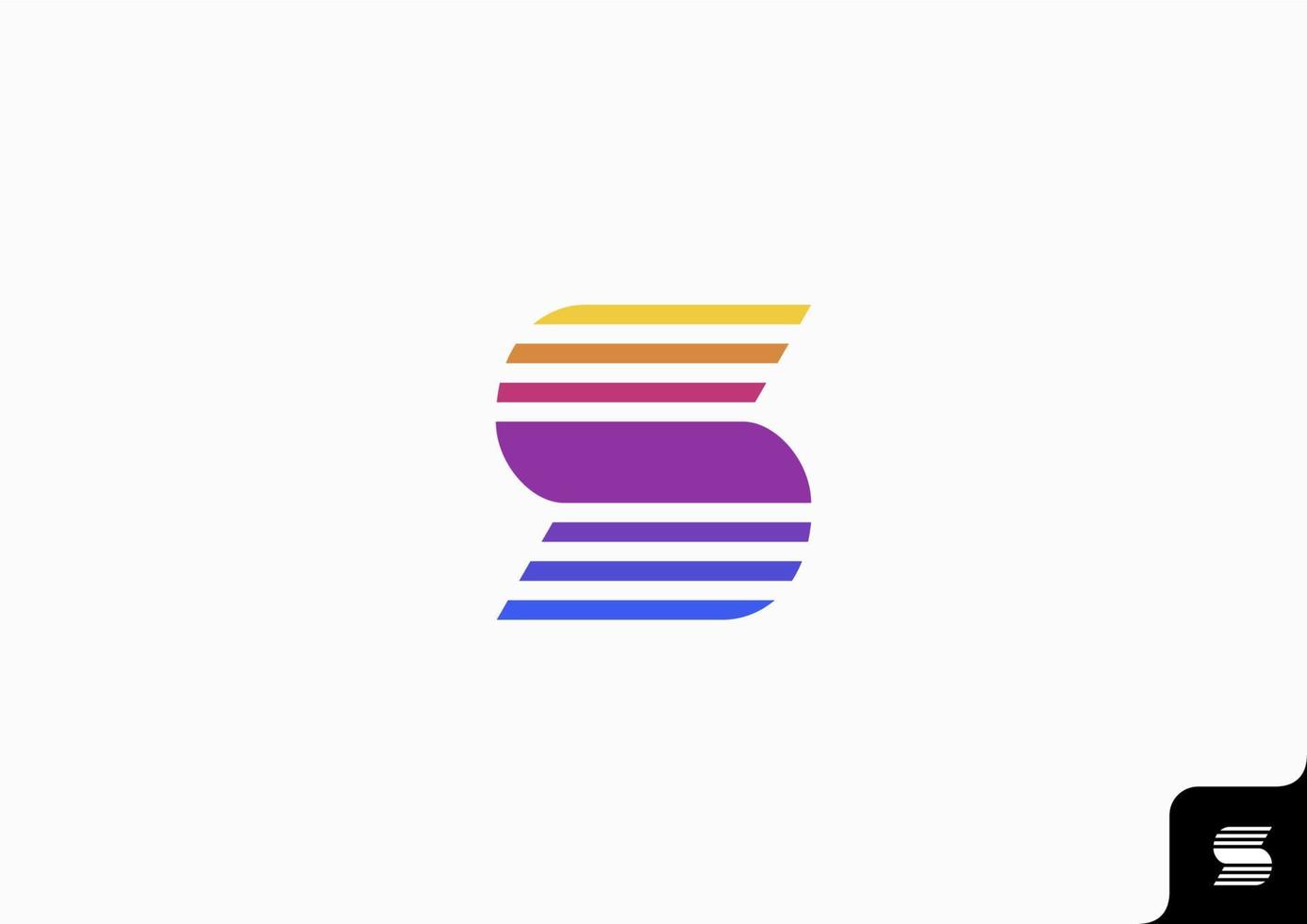 letter S icon logo design flat minimalist colorful vector