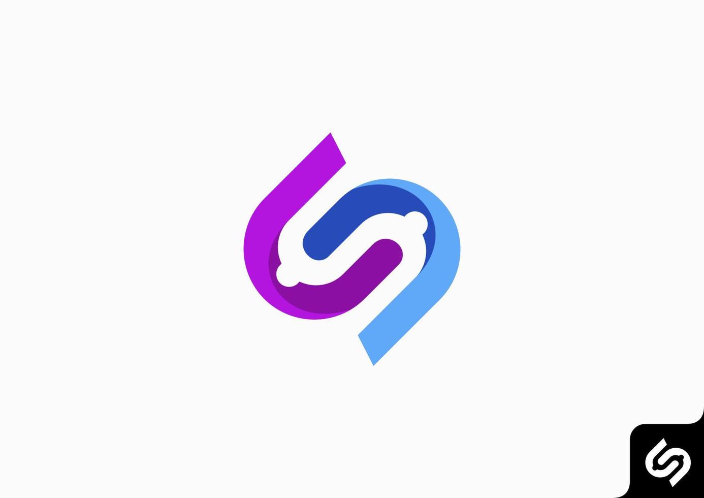 letter S icon logo design flat minimalist colorful vector