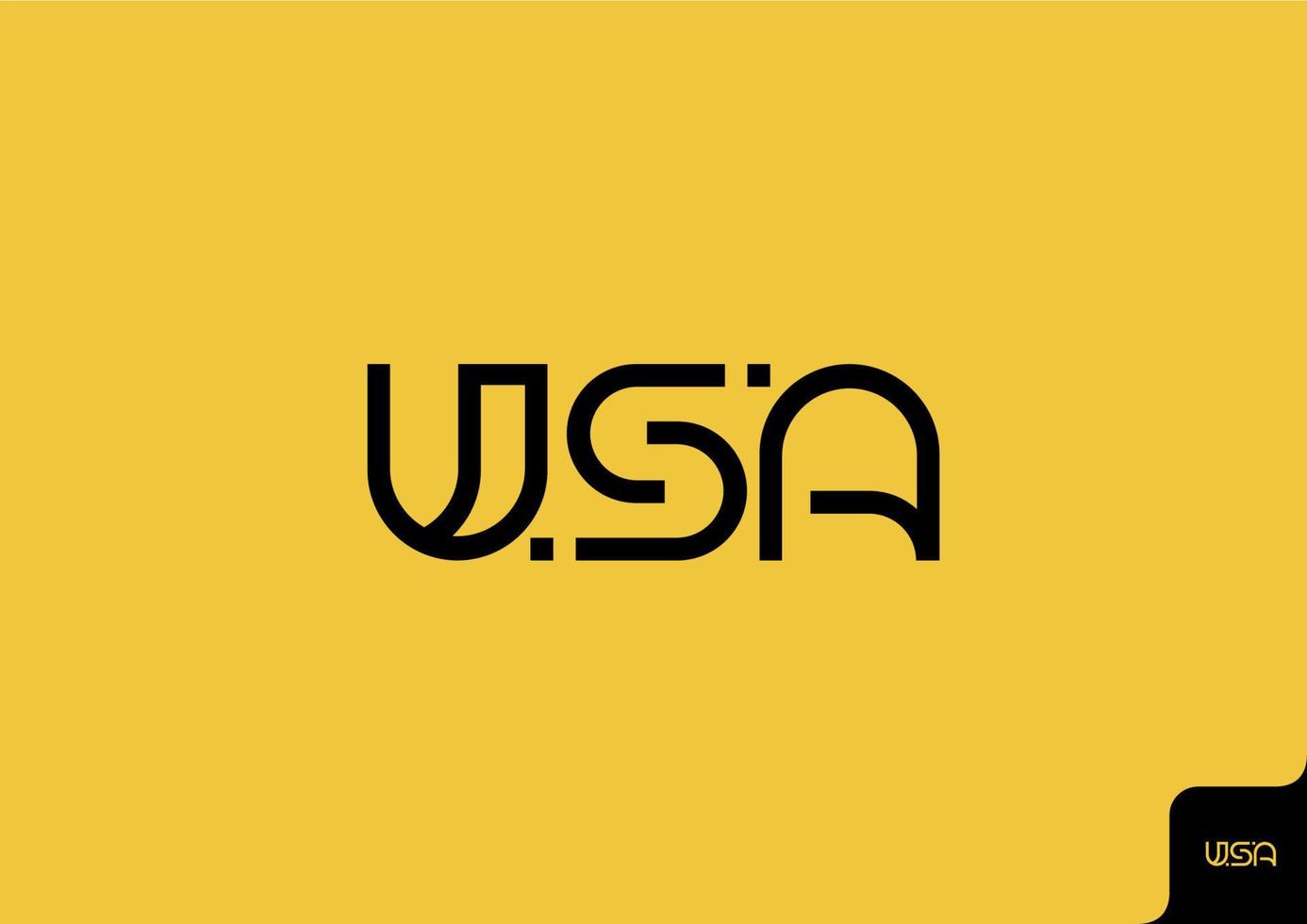 Letter USA icon flat minimalist logo vector