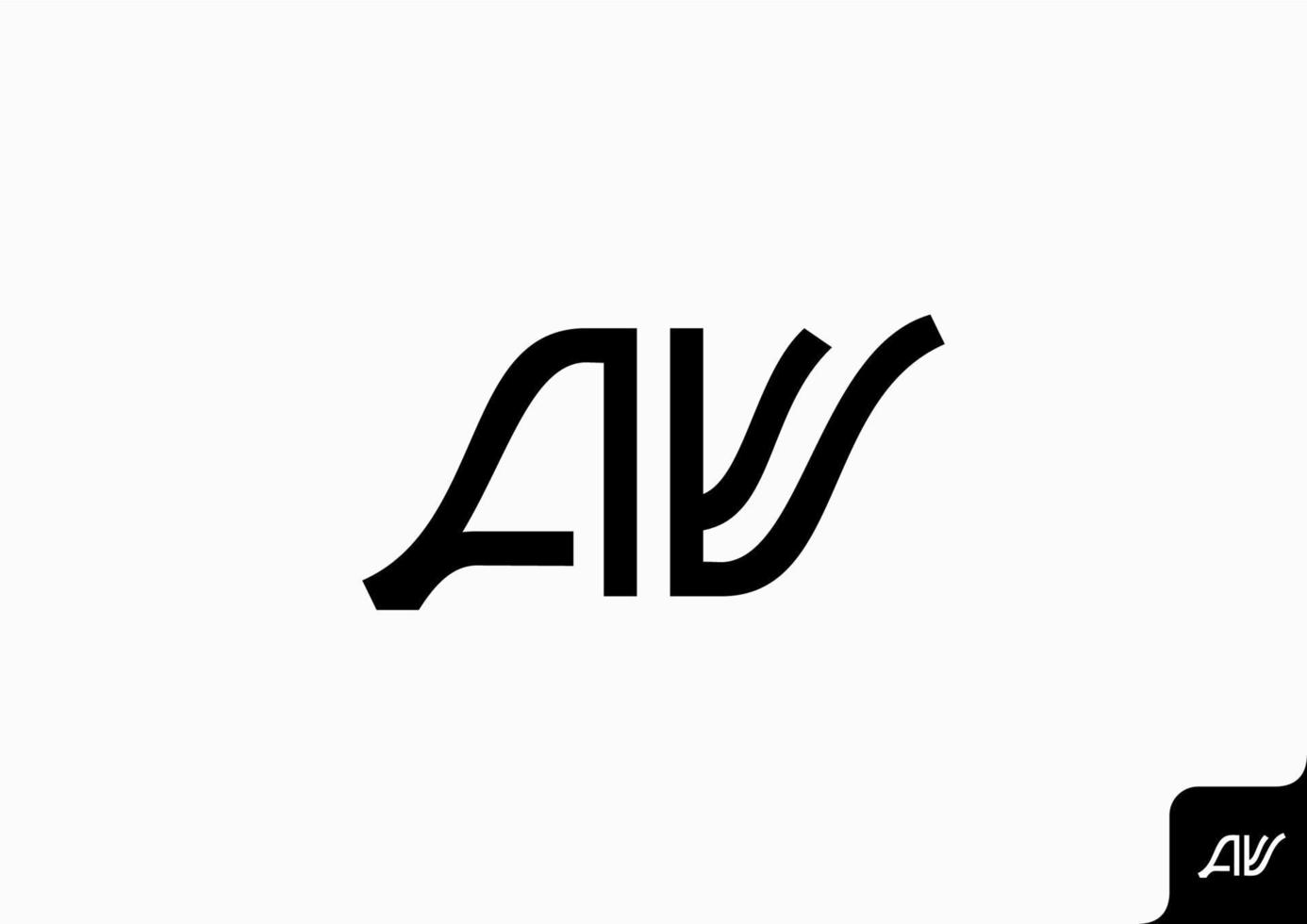 letra av va icono logo plano minimalista vistoso en blanco y negro vector