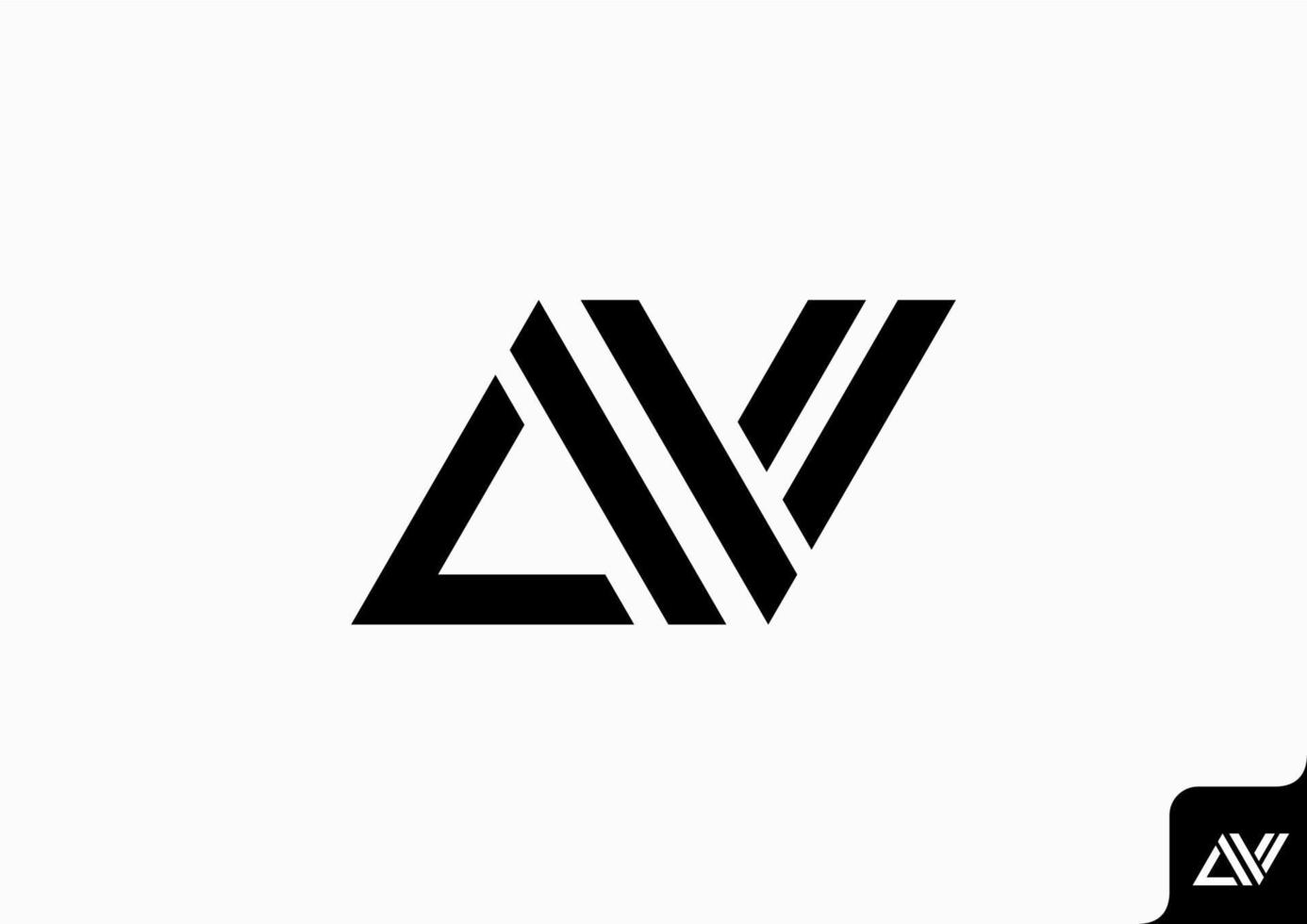 letra av va icono logo plano minimalista vistoso en blanco y negro vector