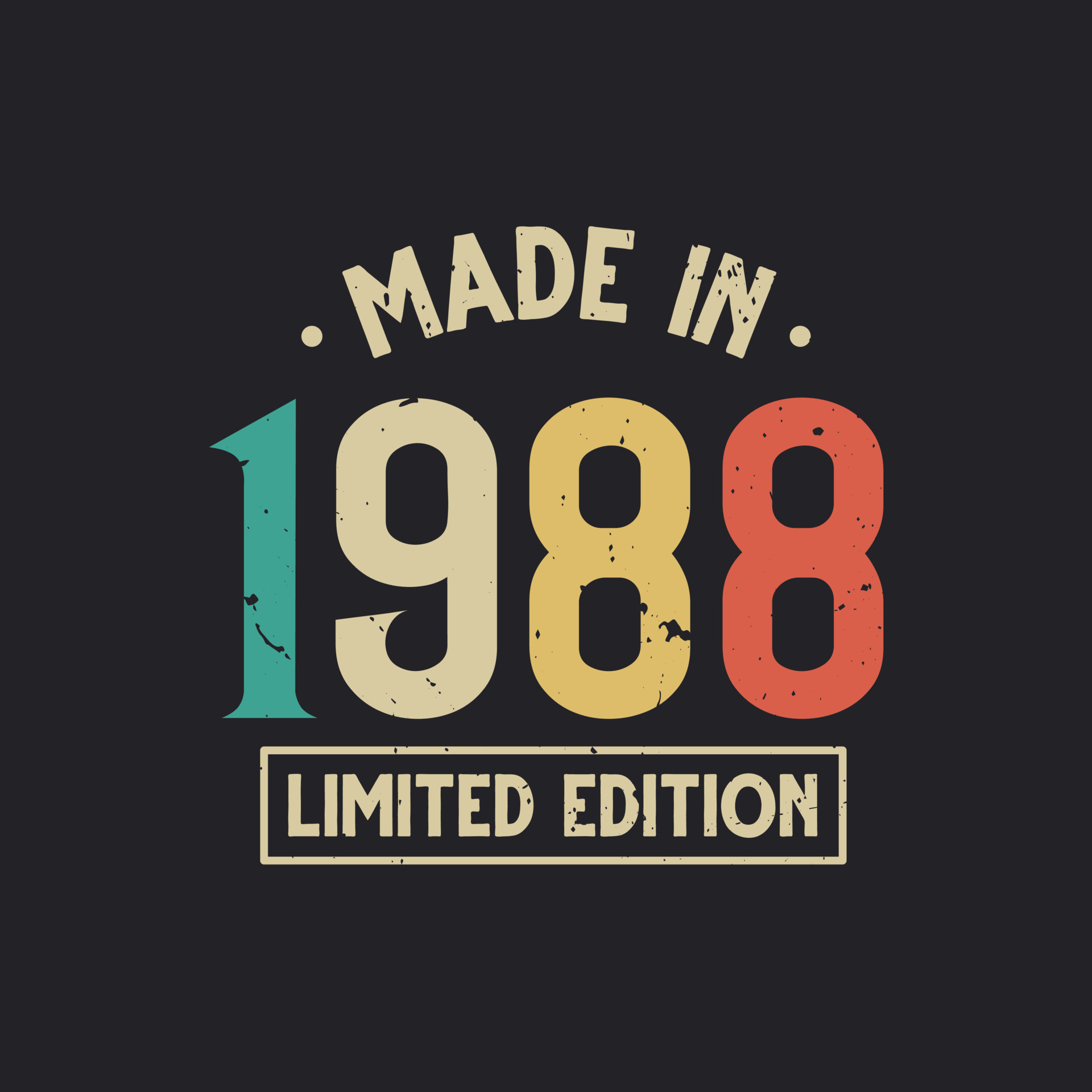 Vintage 1988 birthday, Made in 1988 Limited Edition 11140270 Vector Art