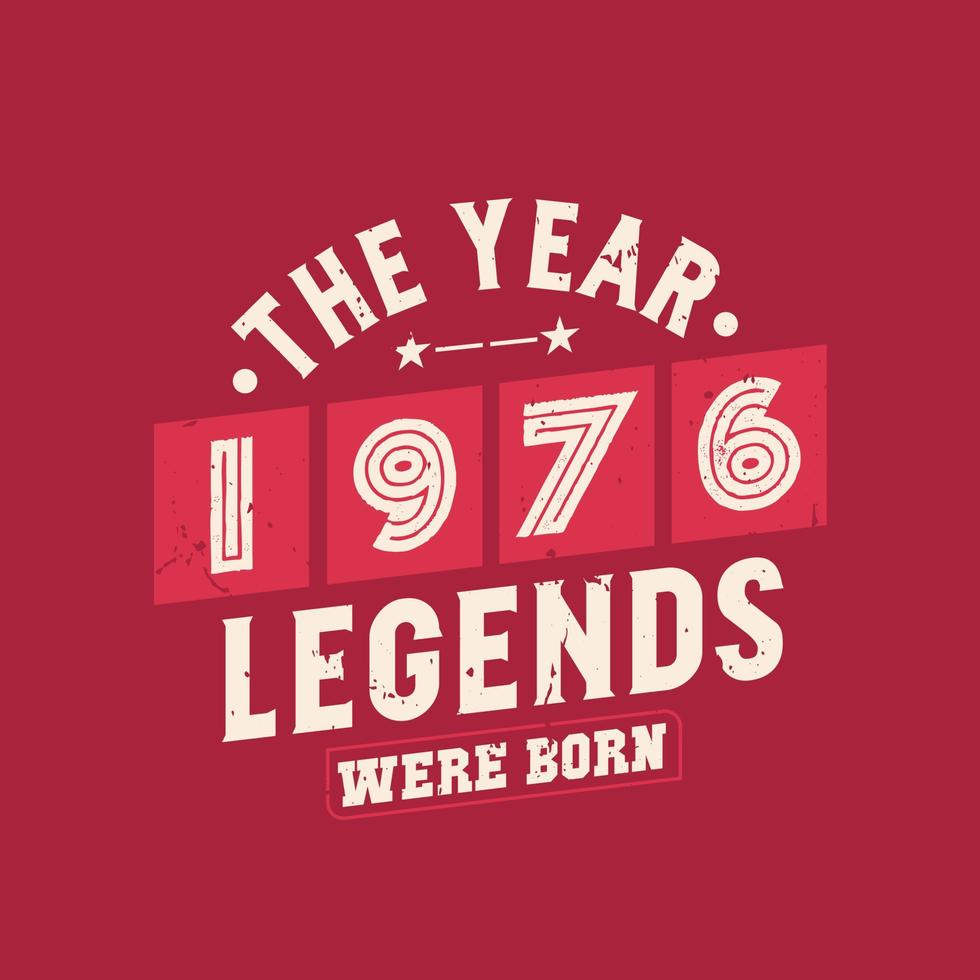 The year 1976 Legends were Born, Vintage 1976 birthday vector
