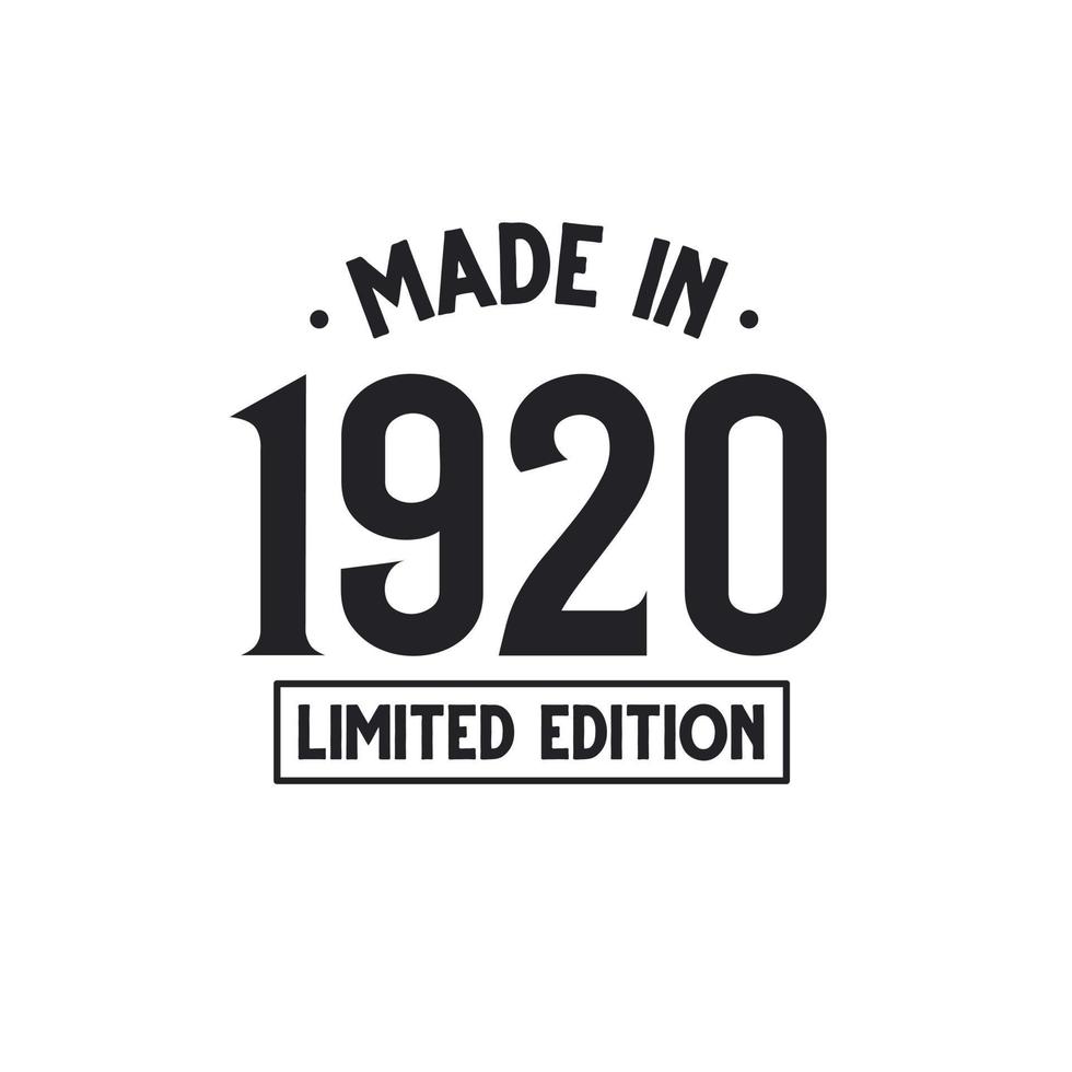 Made in 1920 Limited Edition vector