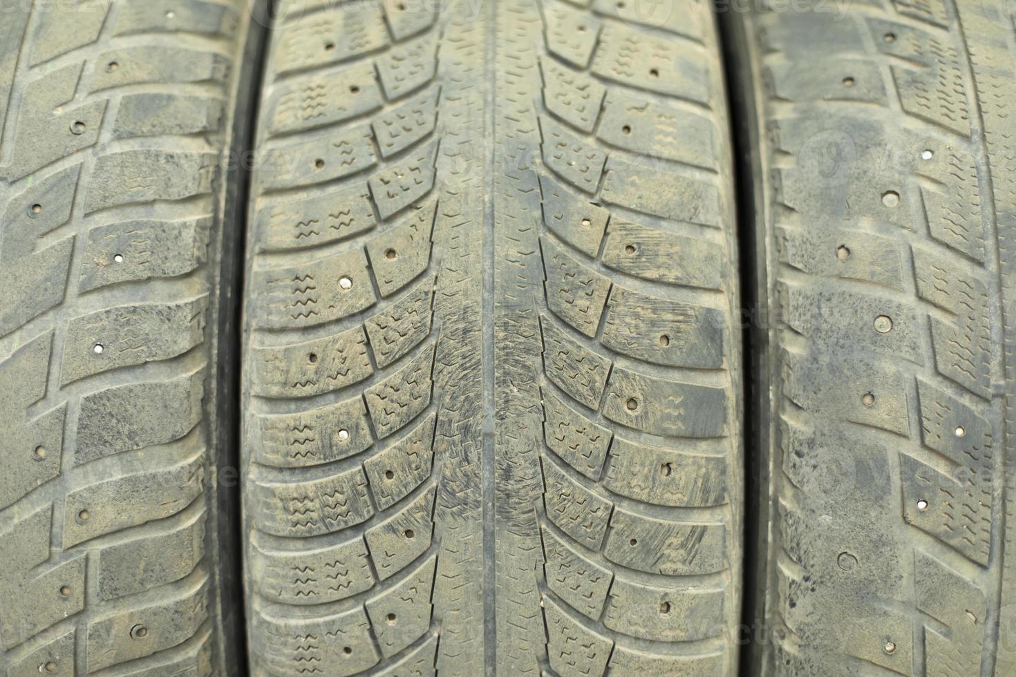 Tire tread. Wheel of car. Replacement of wheels of machine. photo