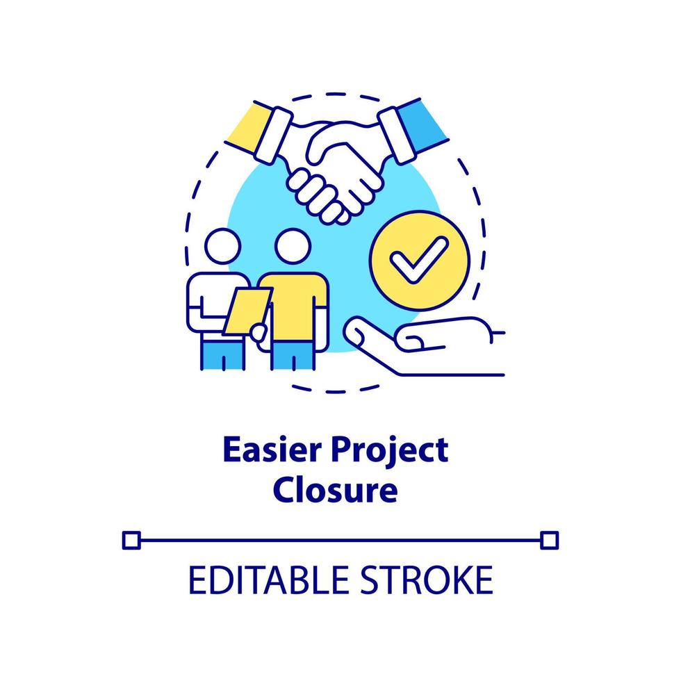Easier project closure concept icon. Benefit of stakeholder management abstract idea thin line illustration. Isolated outline drawing. Editable stroke. vector