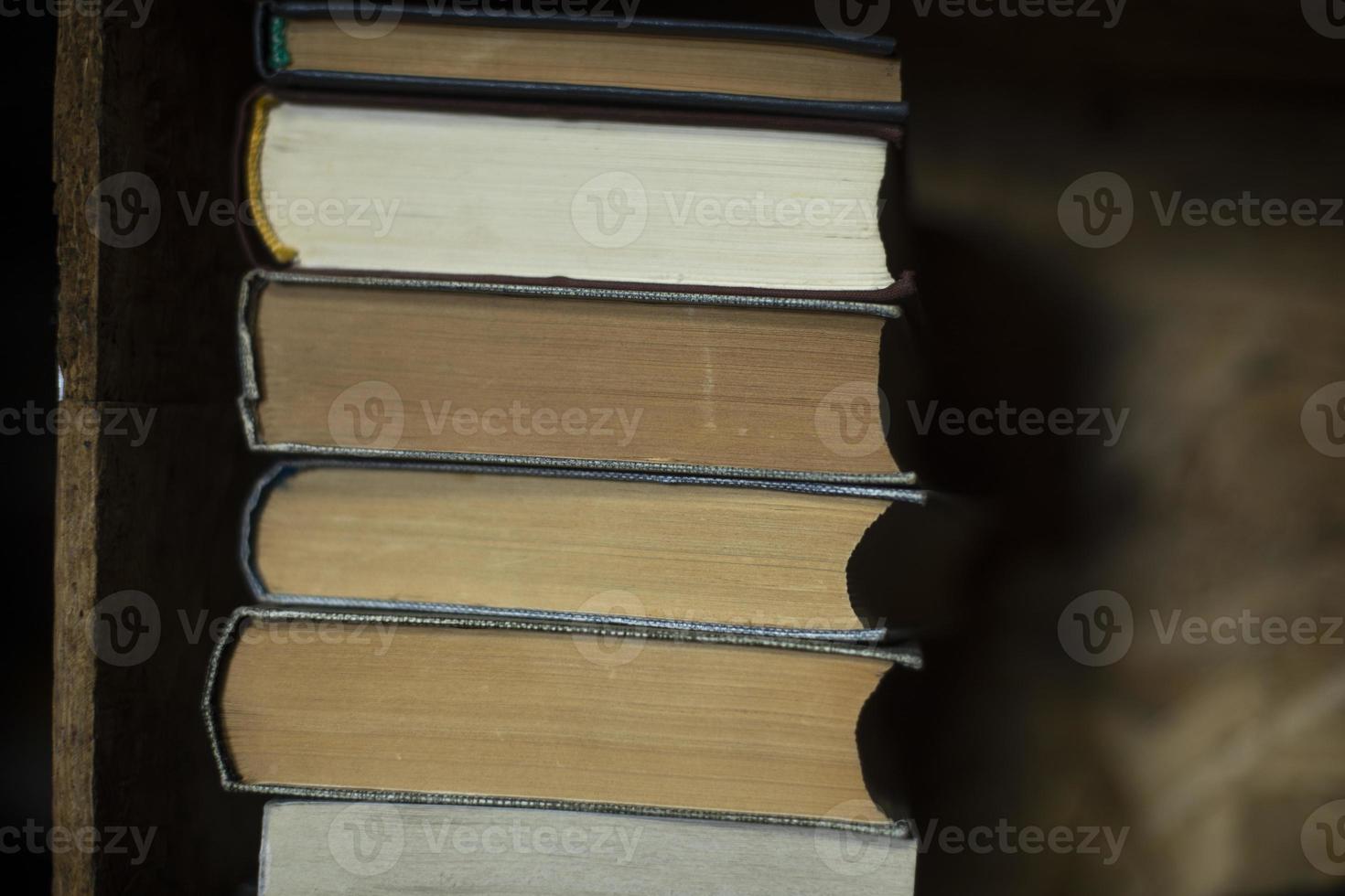 Stack of books. Pages of book. Knowledge in its purest form. Textbooks for student. photo