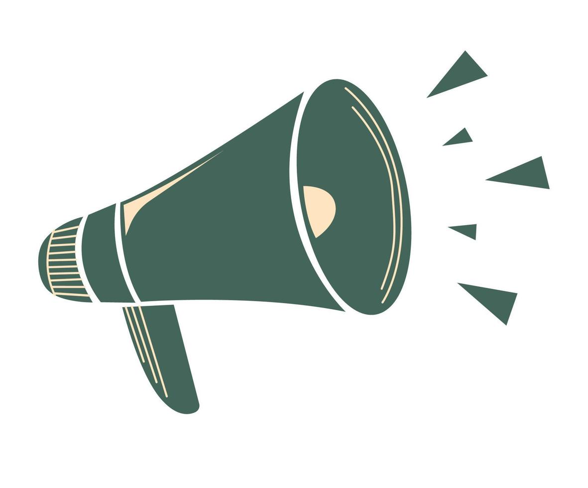 Speaker icon. Megaphone loudspeaker with voice recording or siren vector