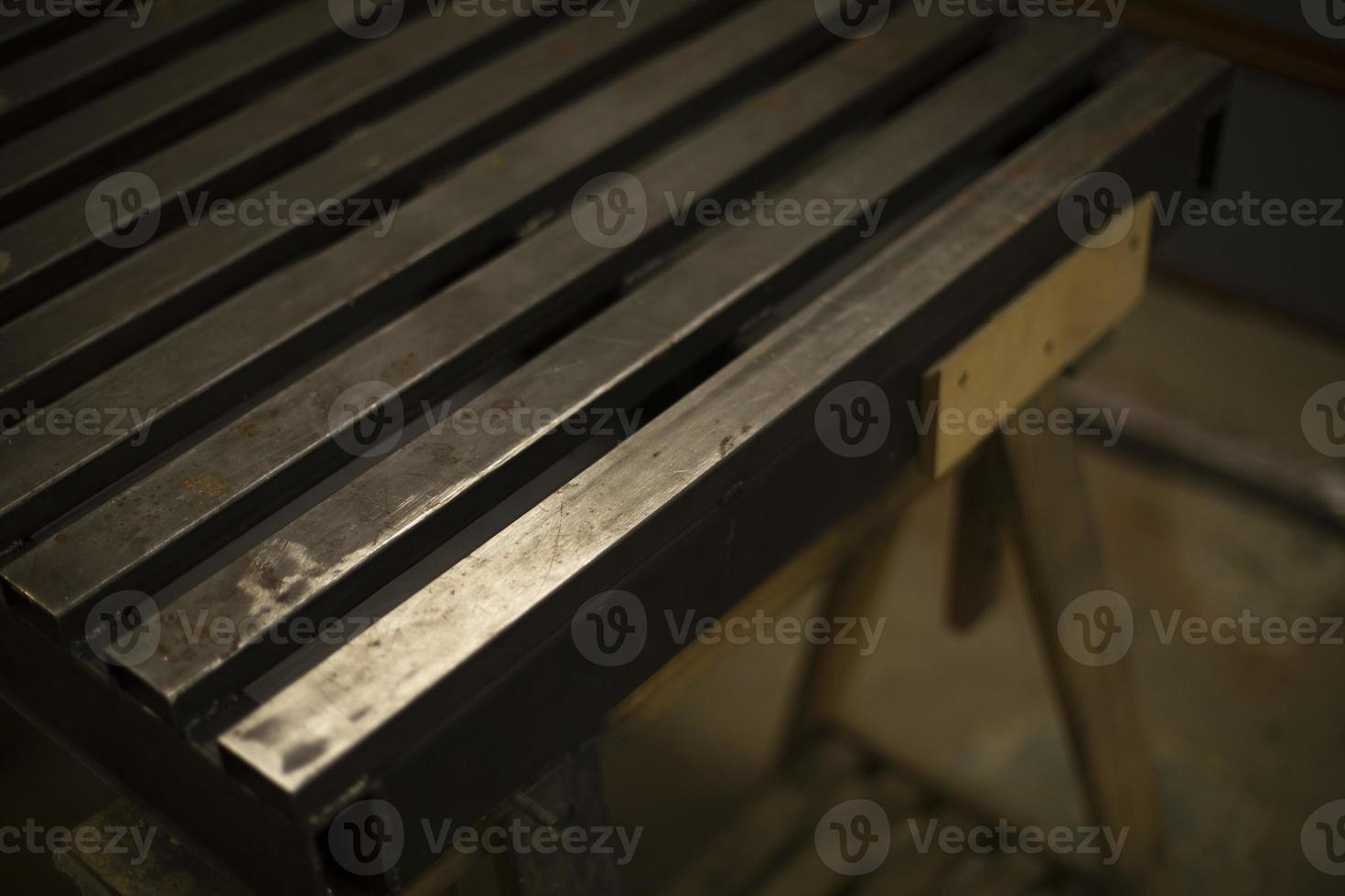 Steel profile. Metal parts. Iron rods. photo