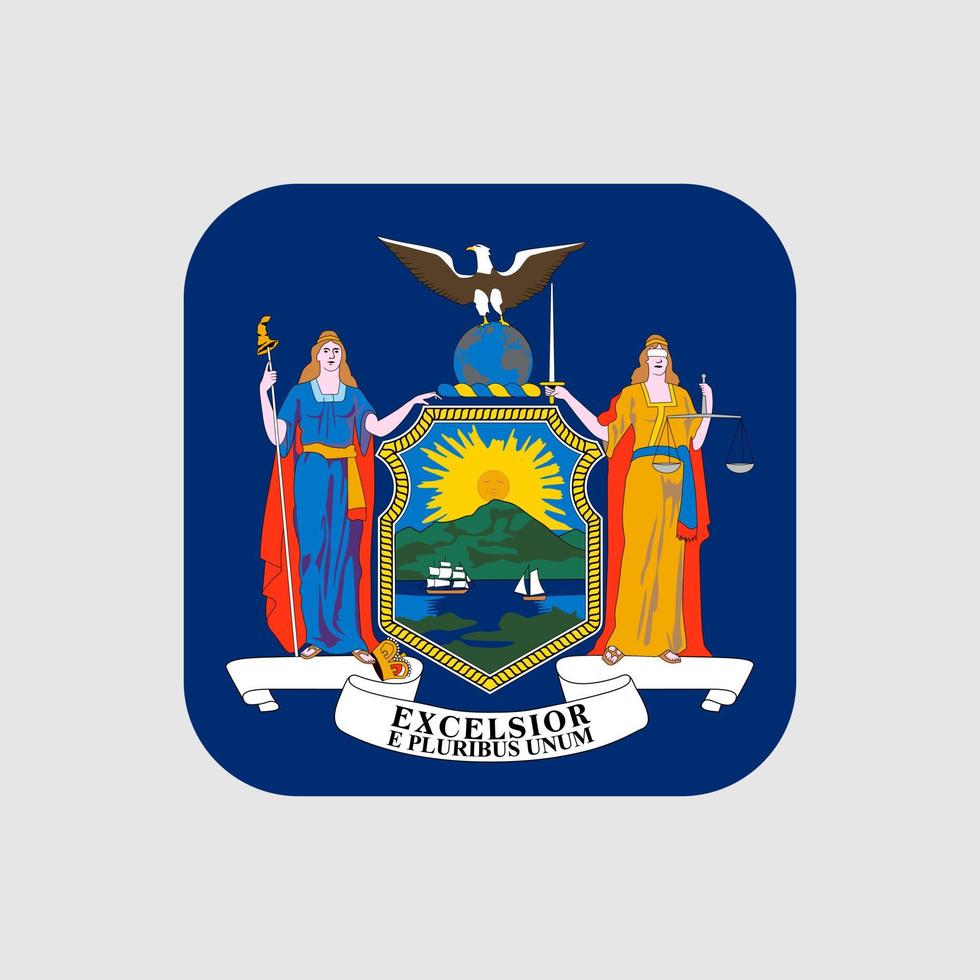 New York state flag. Vector illustration.