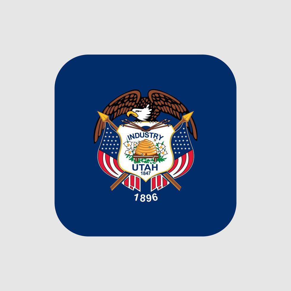 Utah state flag. Vector illustration.