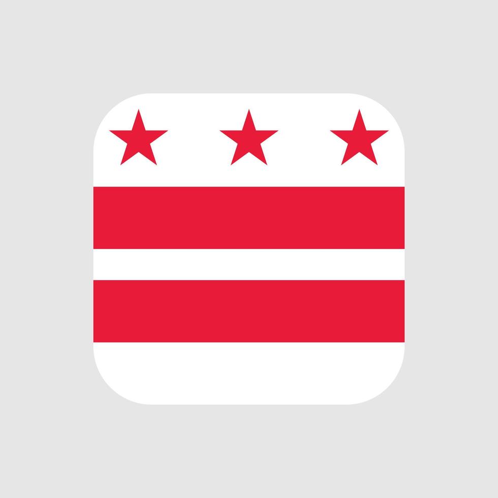District of Columbia state flag. Vector illustration.