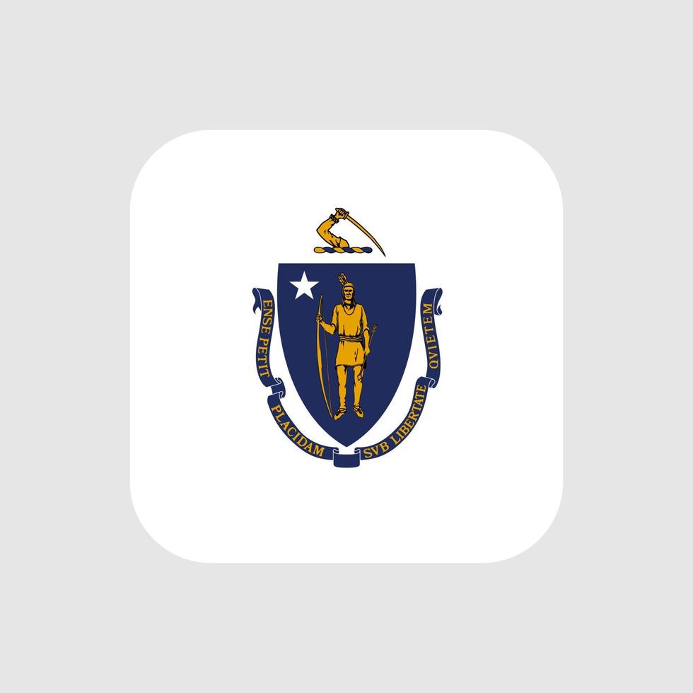 Massachusetts state flag. Vector illustration.