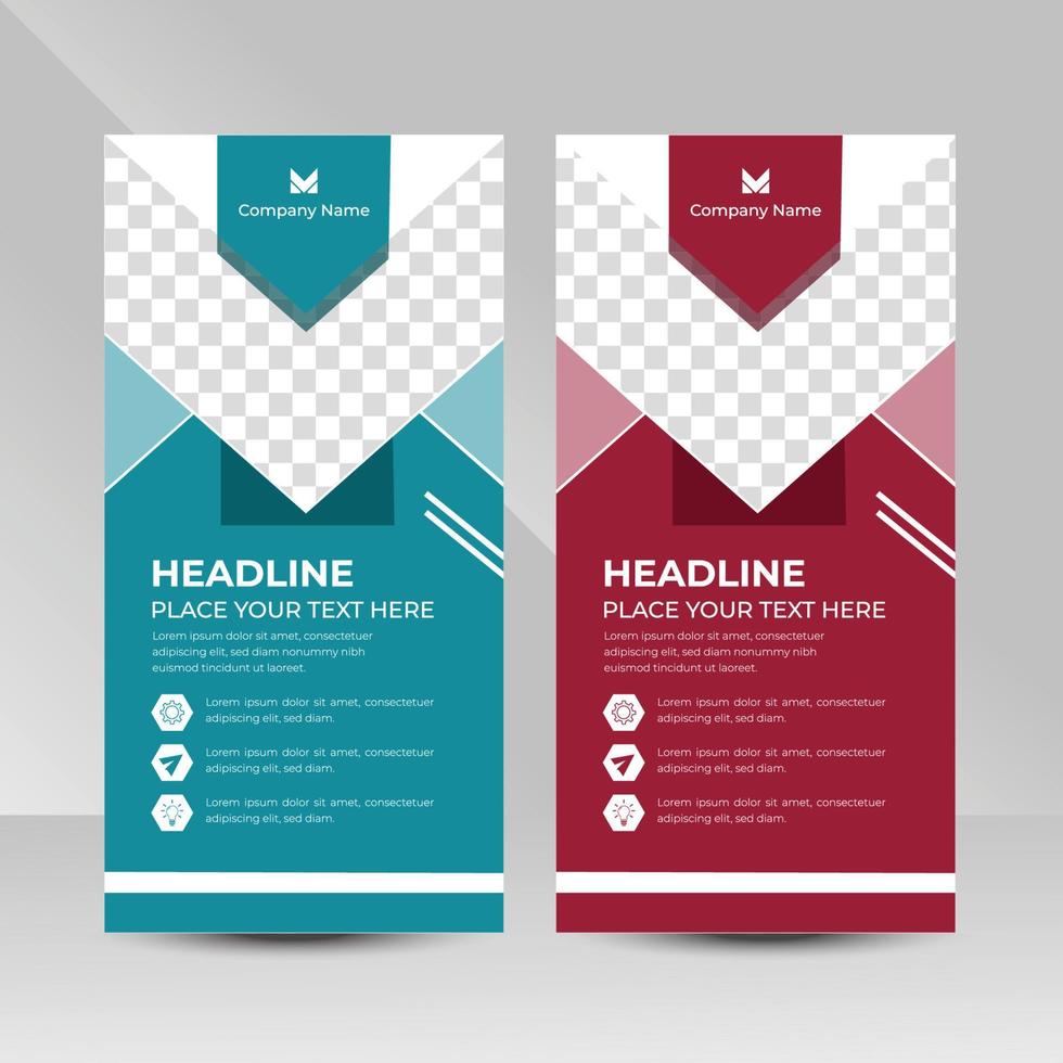 Modern Roll Up Banner Design  Template vector