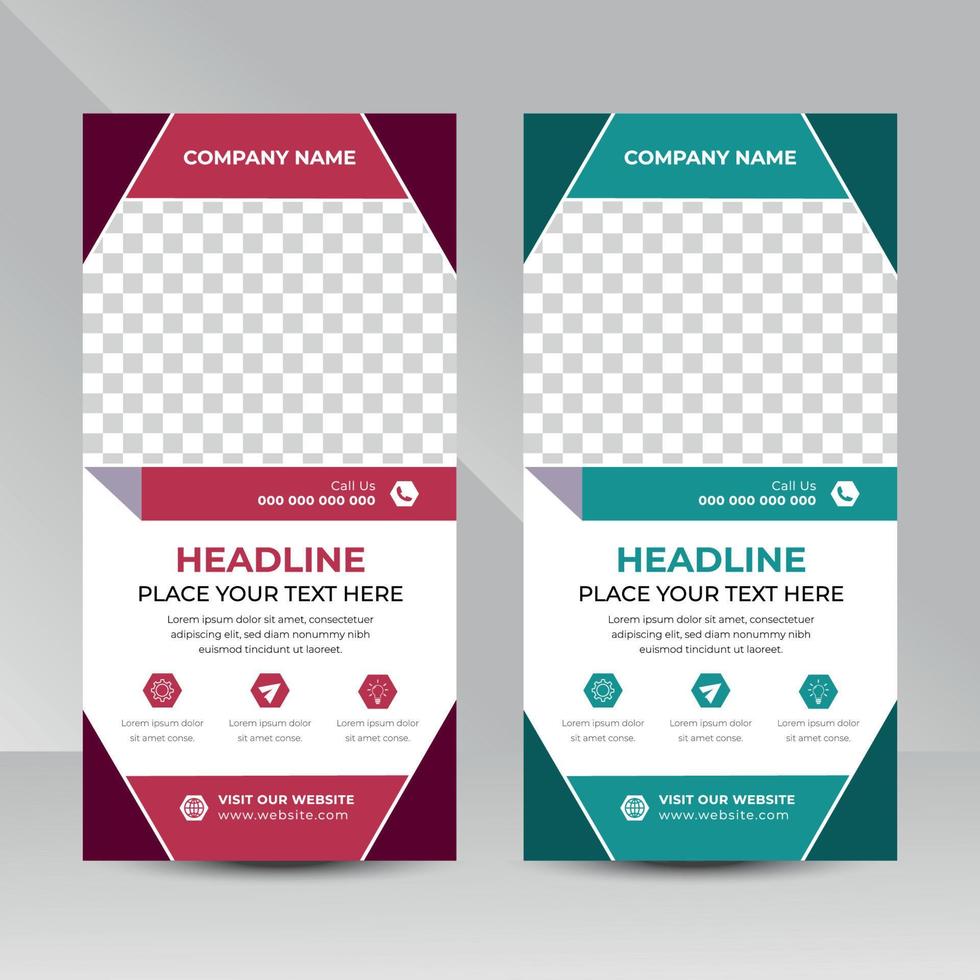 Modern Roll Up Banner Design Template vector