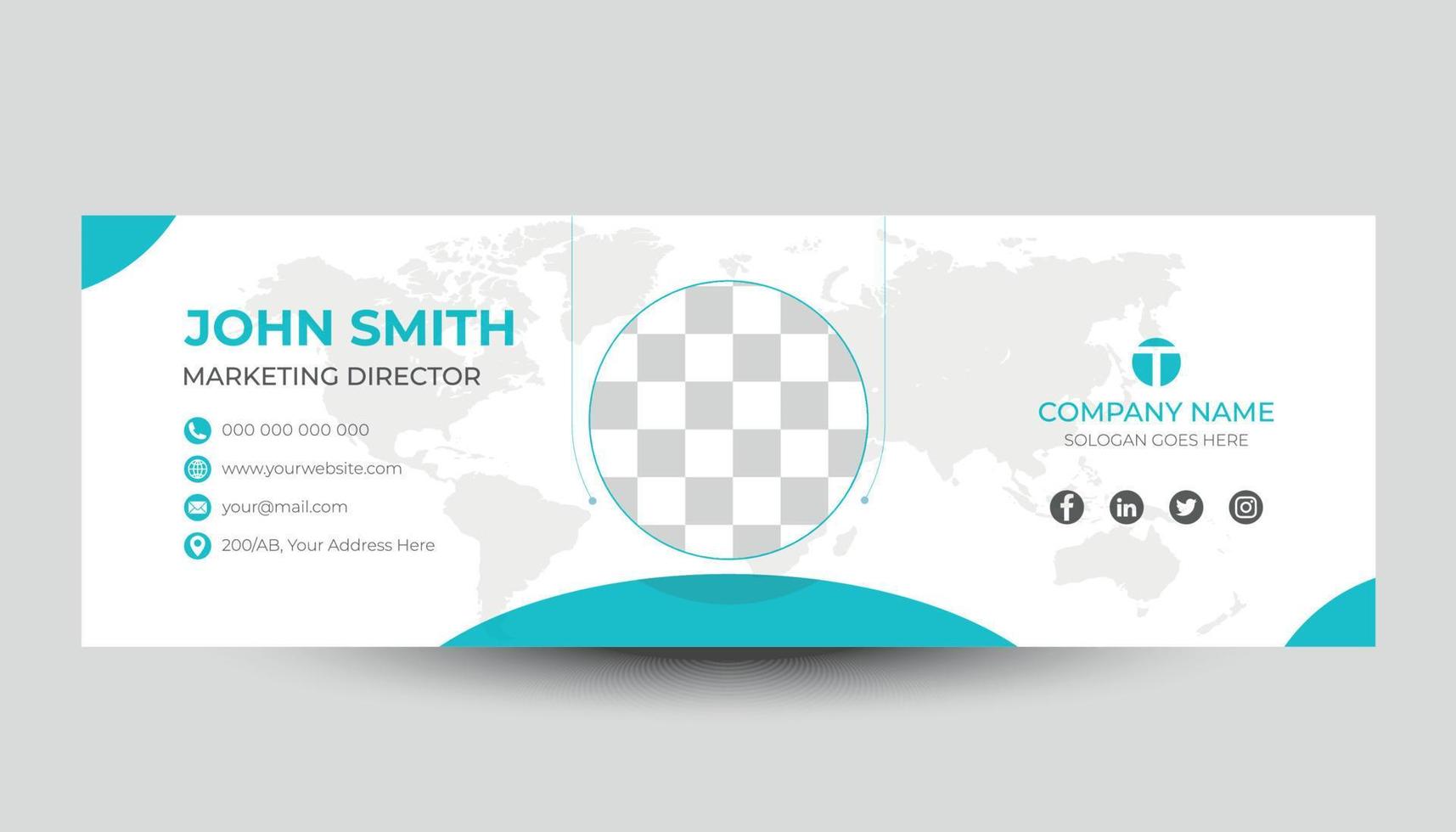 Modern Email Signature Design Template vector