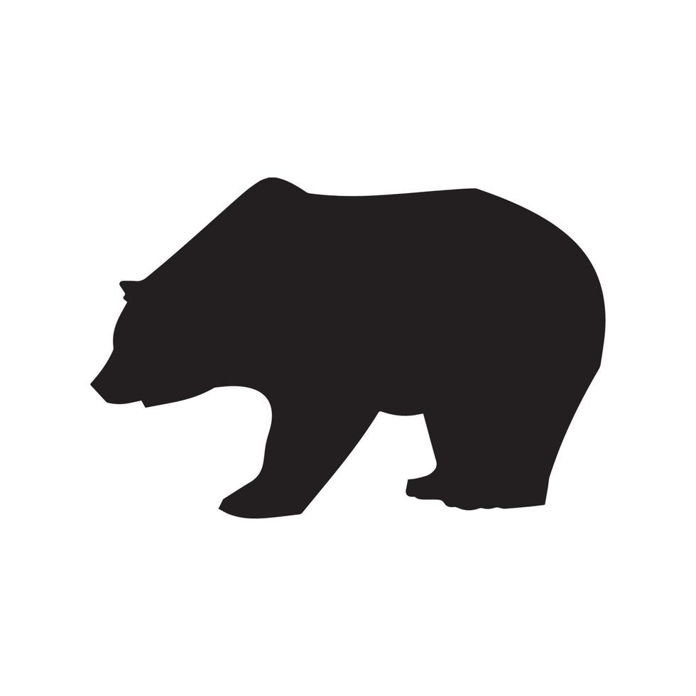 bear vector silhouette white background