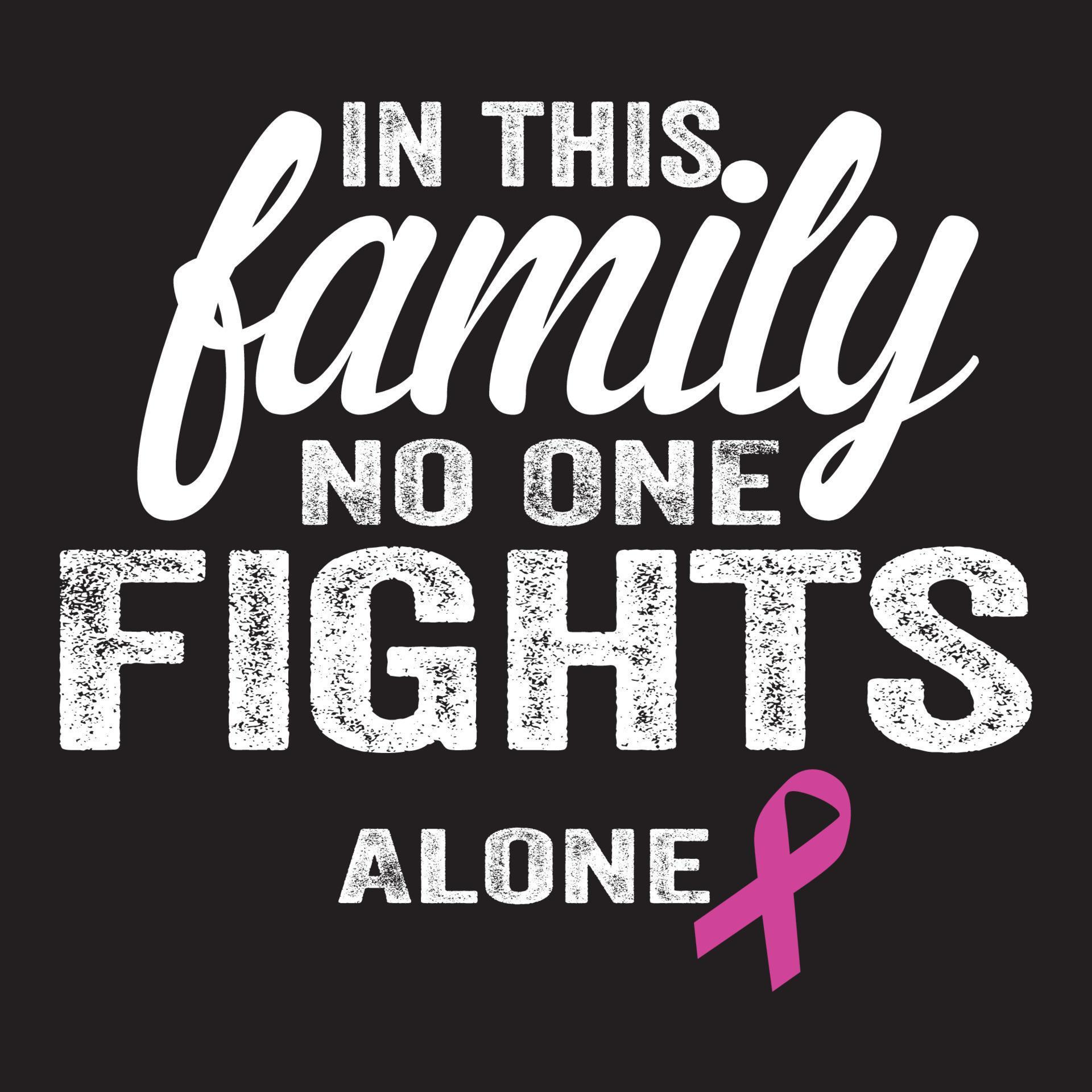 NO ONE FIGHTS ALONE, Breast cancer day, 15 October, Awareness Symbol