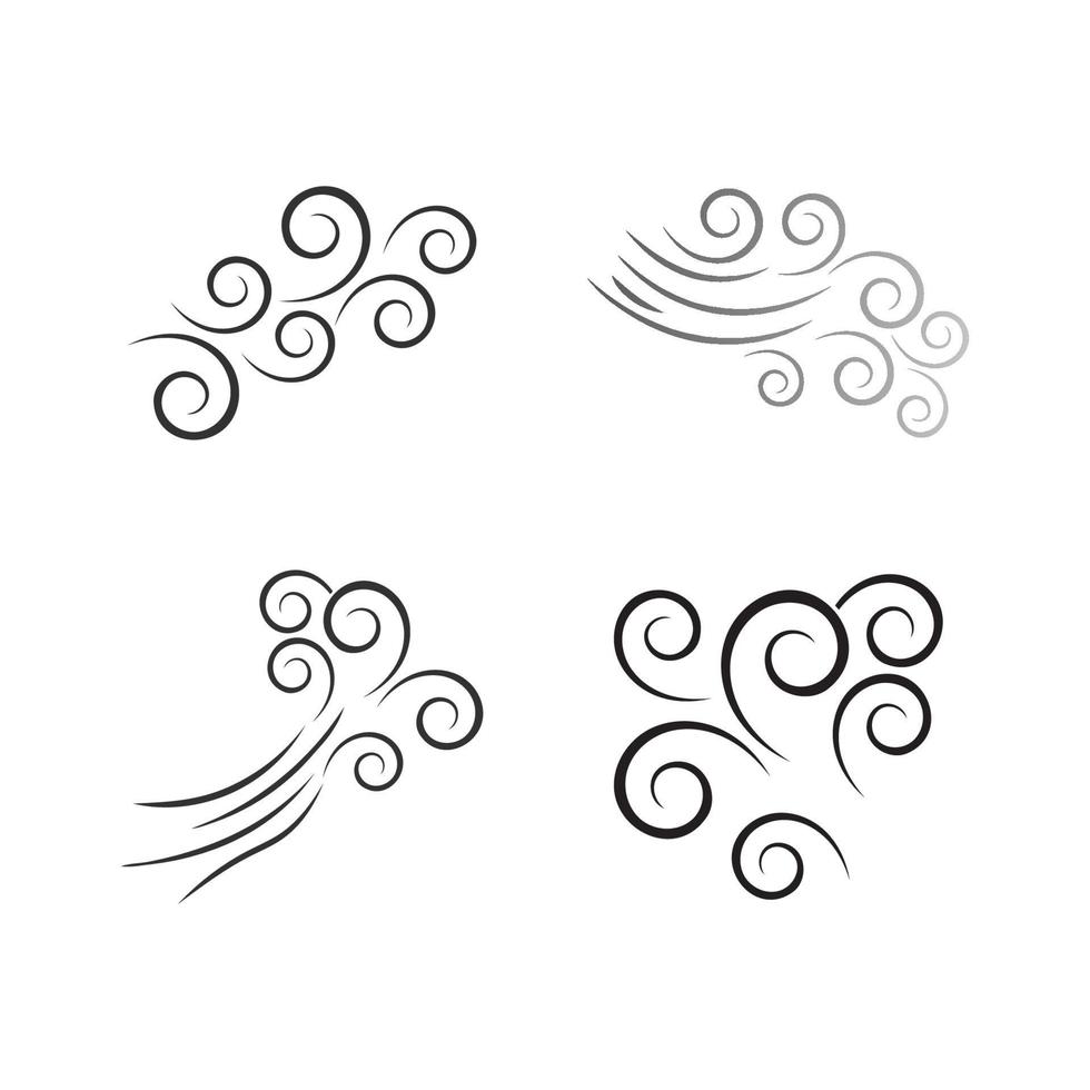 Diseño de ilustración de vector de icono de viento