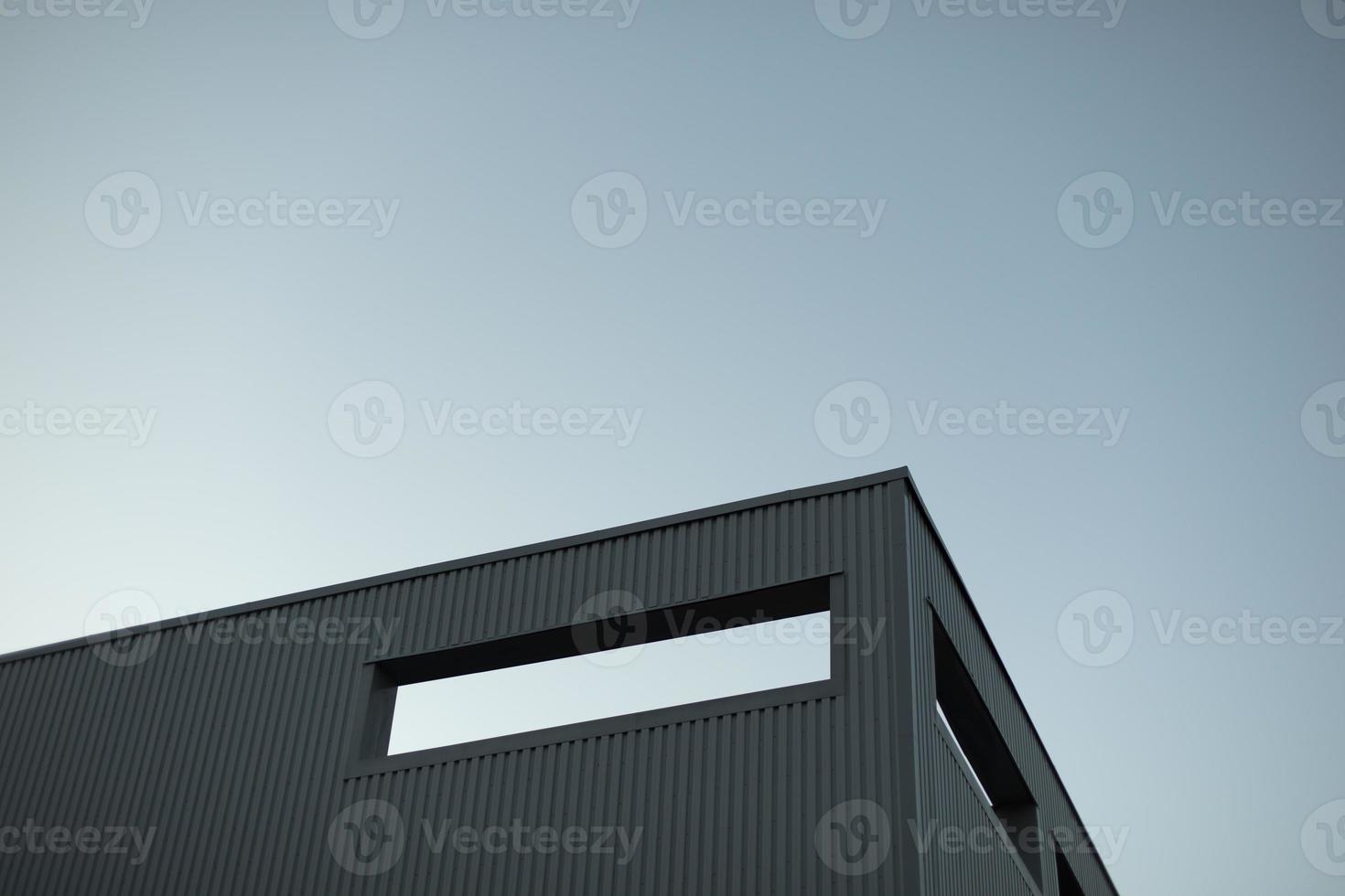 Factory building. Industrial structure. Technical building in city. photo