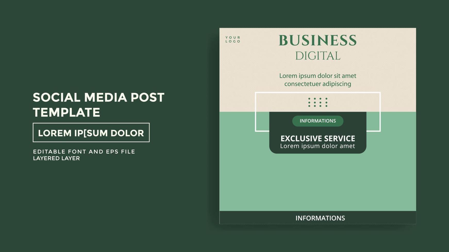 business theme social media post template vector