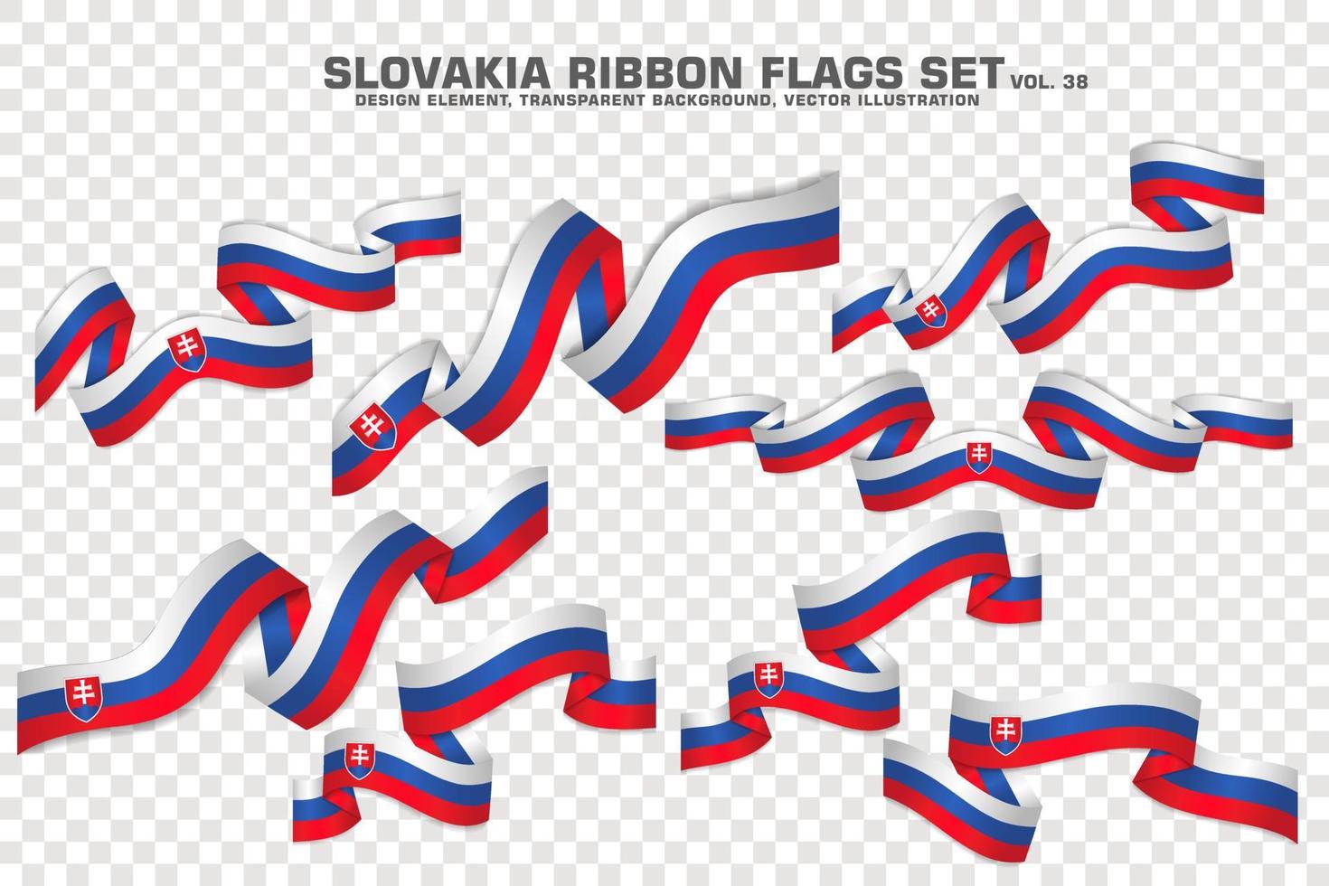 Slovakia Ribbon Flags Set, Element design. vector Illustration