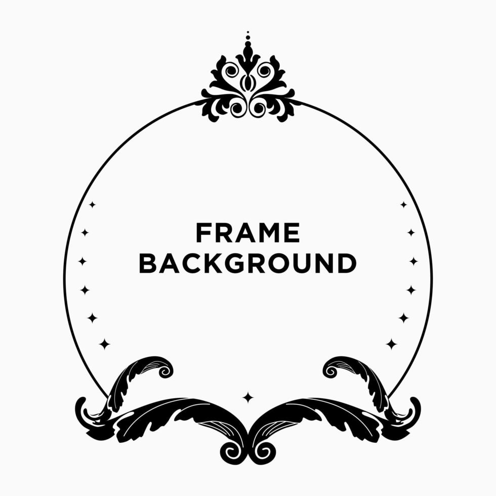 Vintage Background Frame Border Black Color Template vector