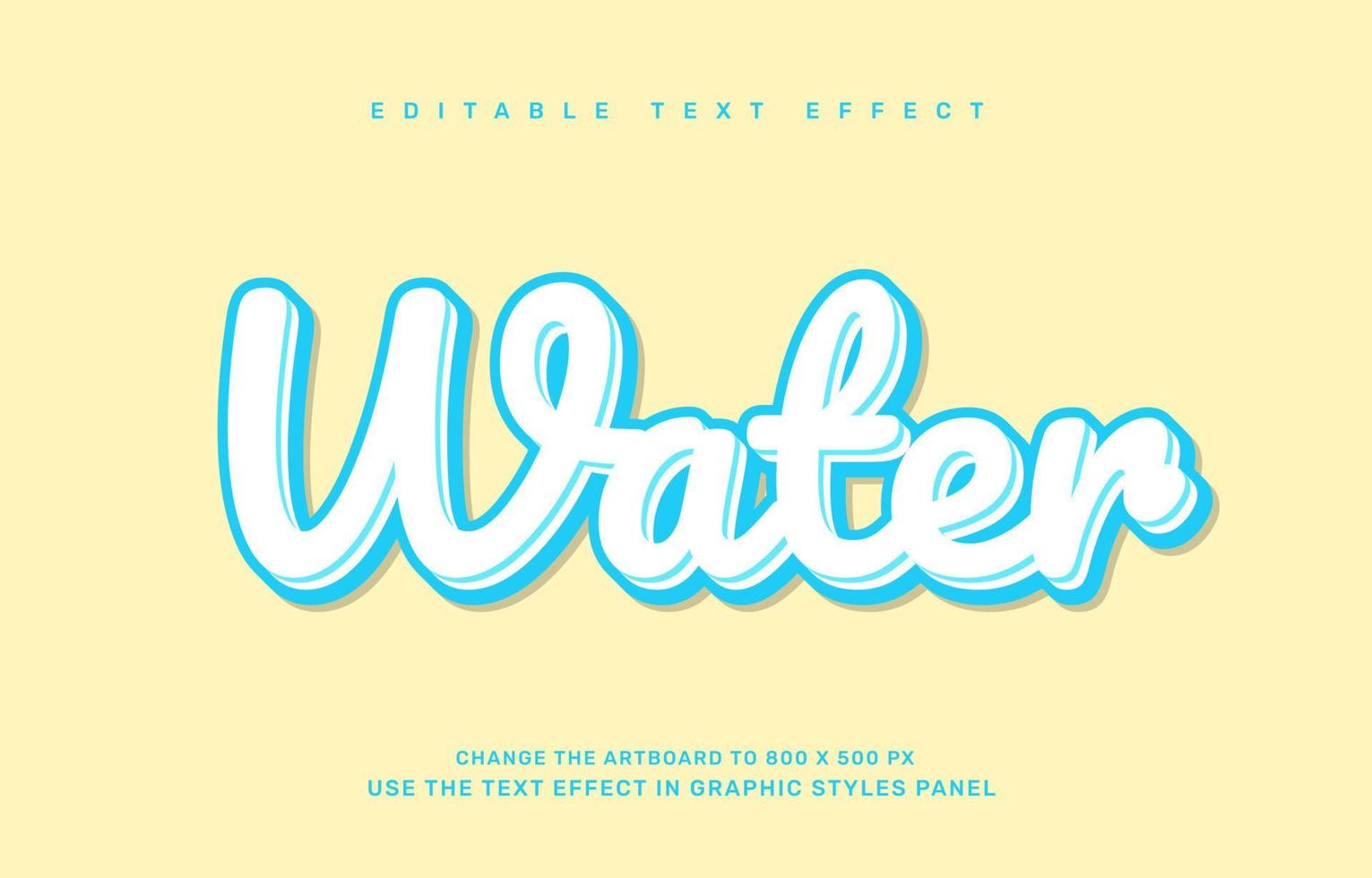 Water editable text effect template vector