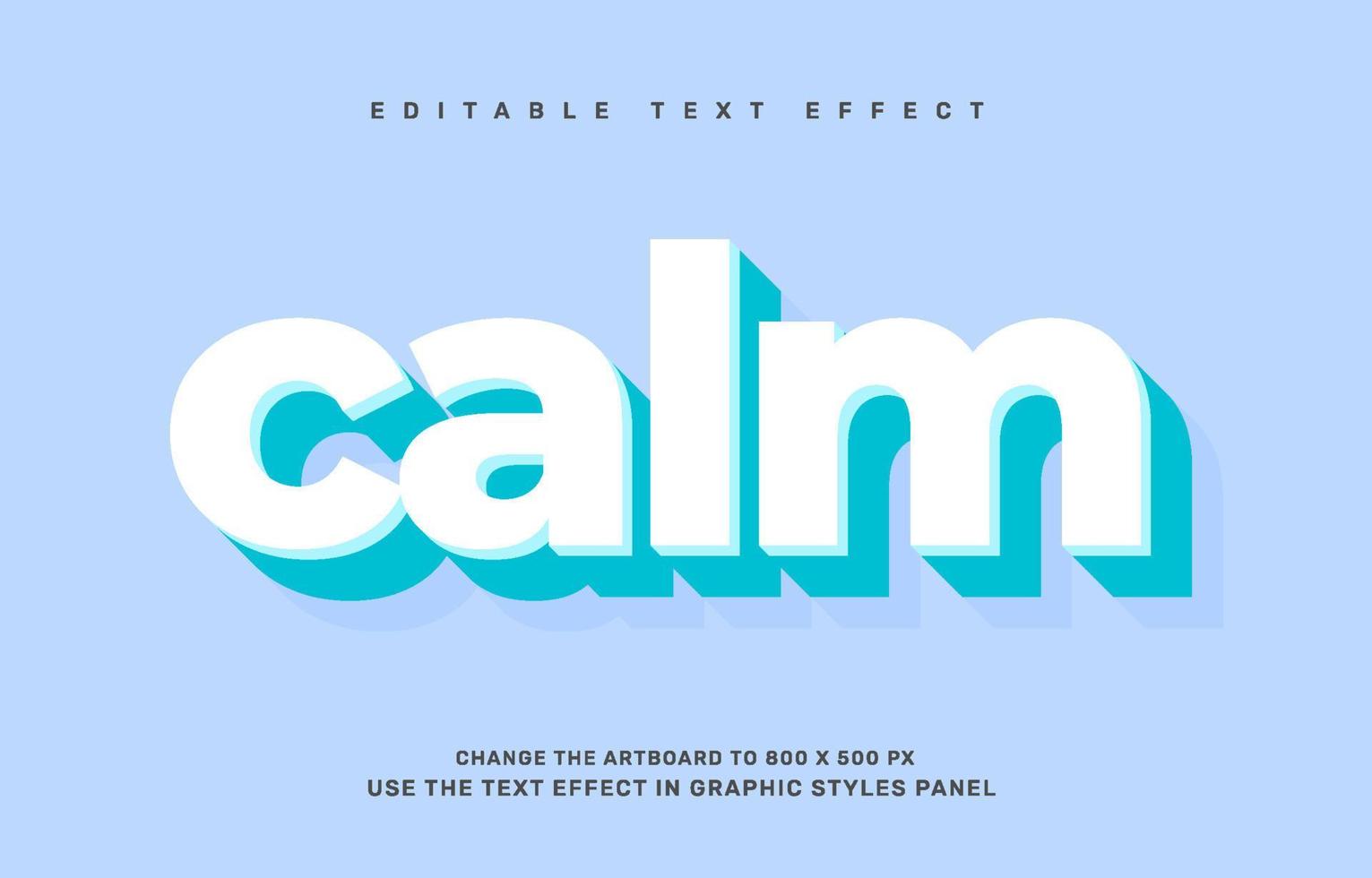 Calm editable text effect template vector