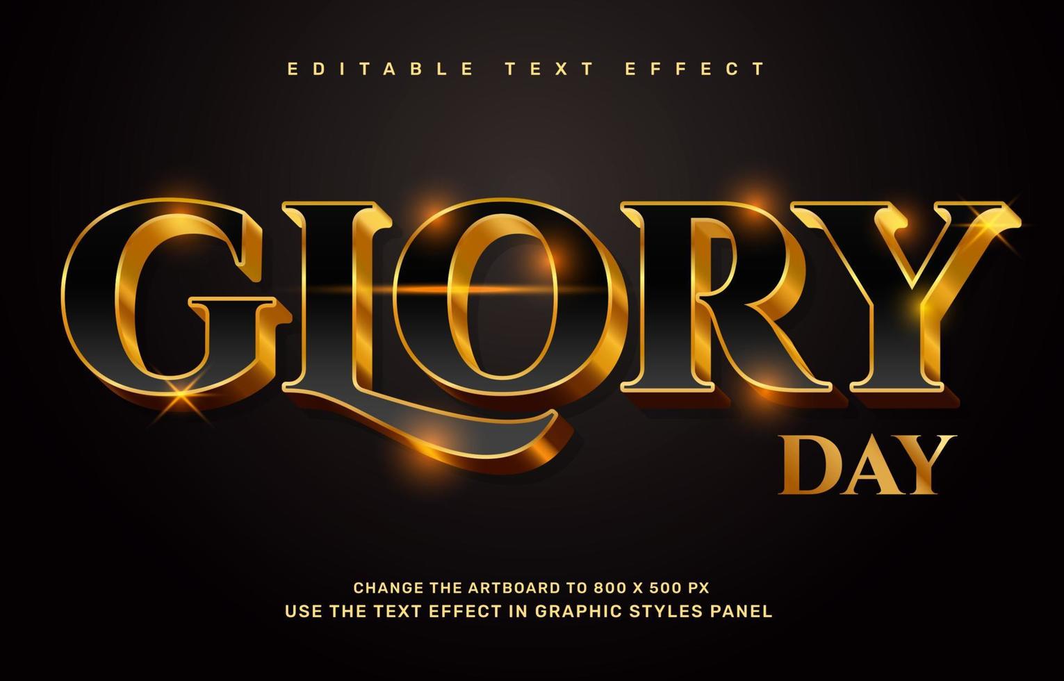 Gold Glory text effect vector