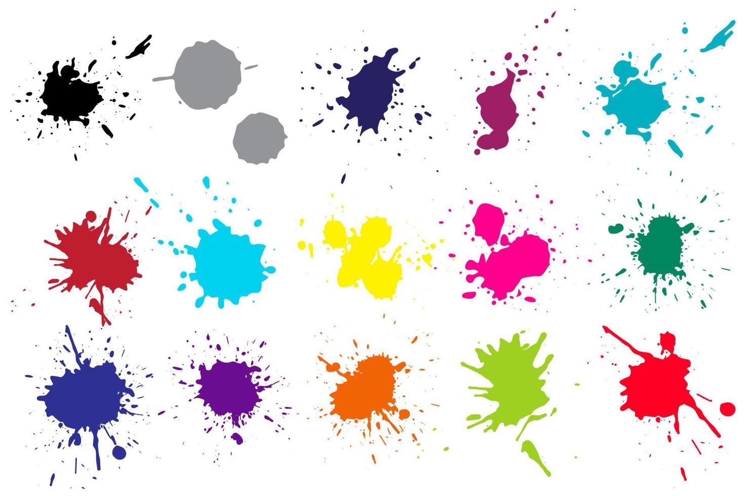 Color ink splashes. Grunge splatters. Abstract background. Grunge text banners vector