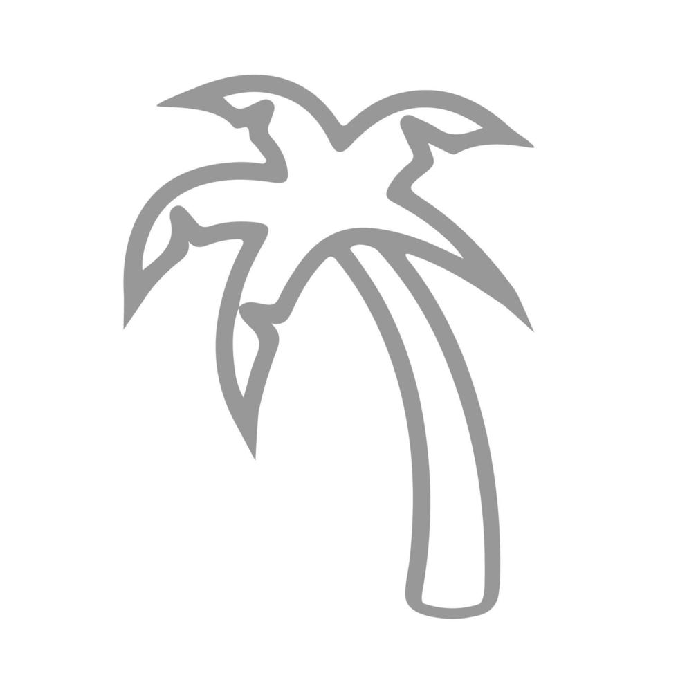 Vector palm icon isolated on white. Line minimalistic  flat icon for web.