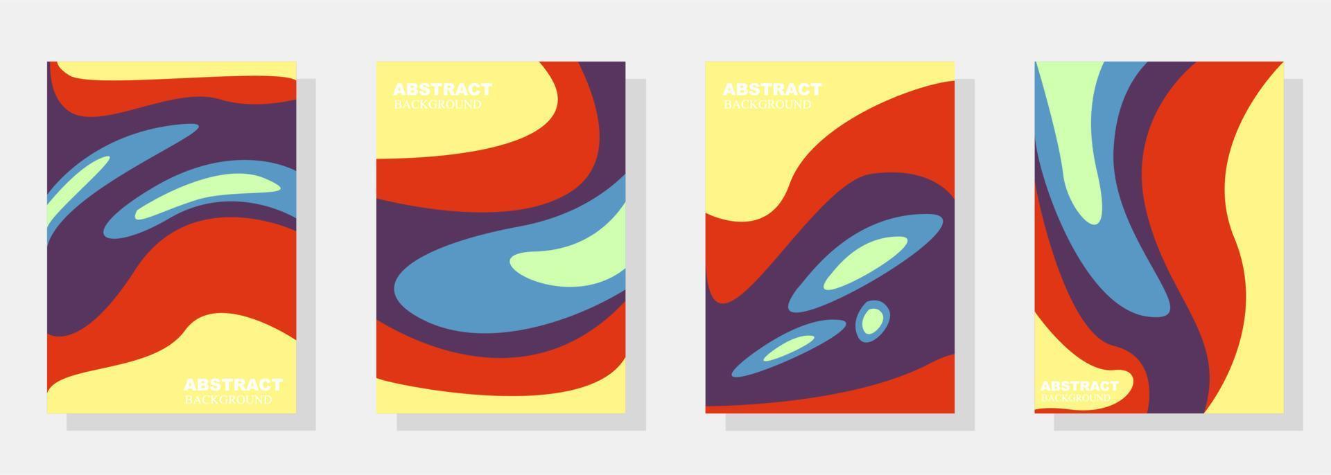 conjunto de fondos de portada abstractos coloridos con formato a4. fondo, patrón, color, resumen, vector, textura, forma, divertido, moderno, diseño, gráfico, geométrico, línea, guay, chapoteo vector