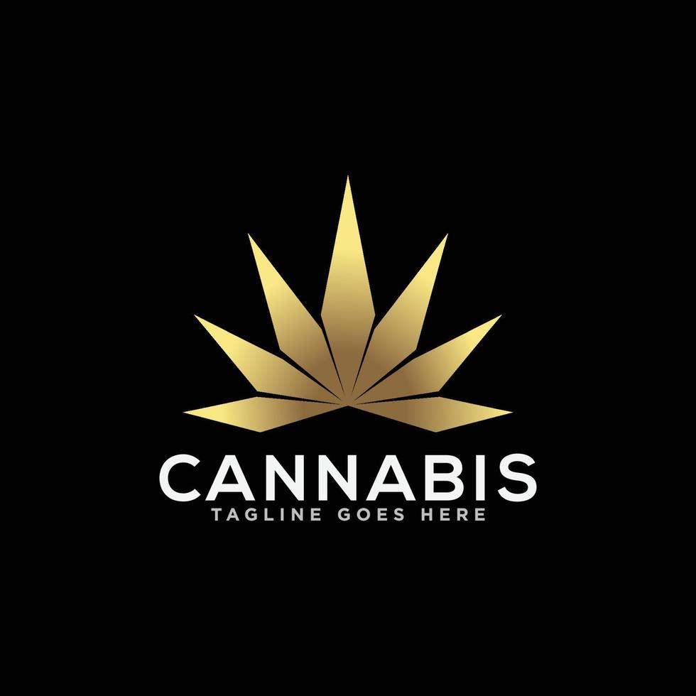 vector de diseño de logotipo de cannabis o marihuana