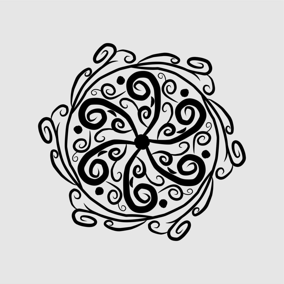 Abstract vector, black and white radial style. Simple and attractive Mosaic Type vector