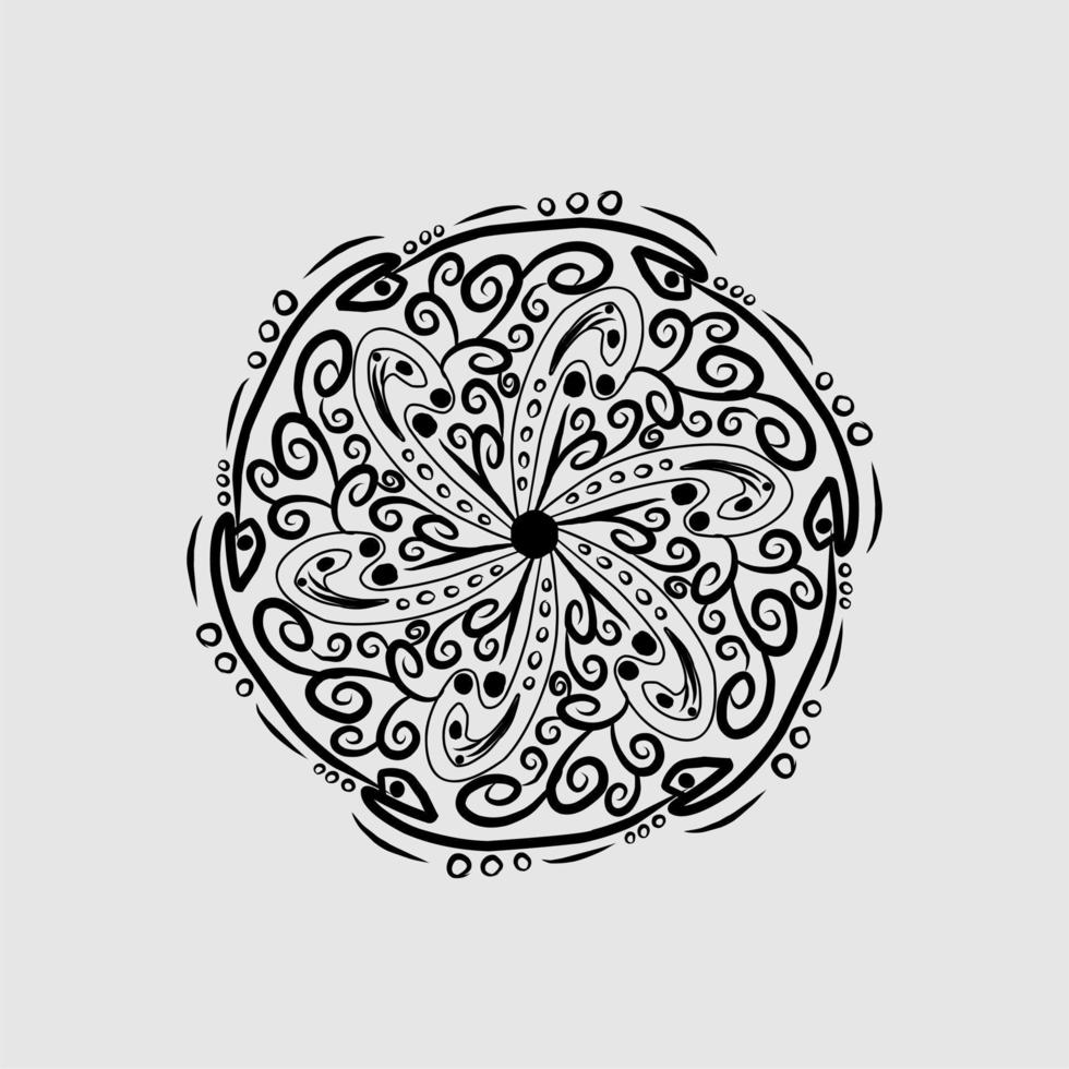 Abstract vector, black and white radial style. Simple and attractive Mosaic Type vector