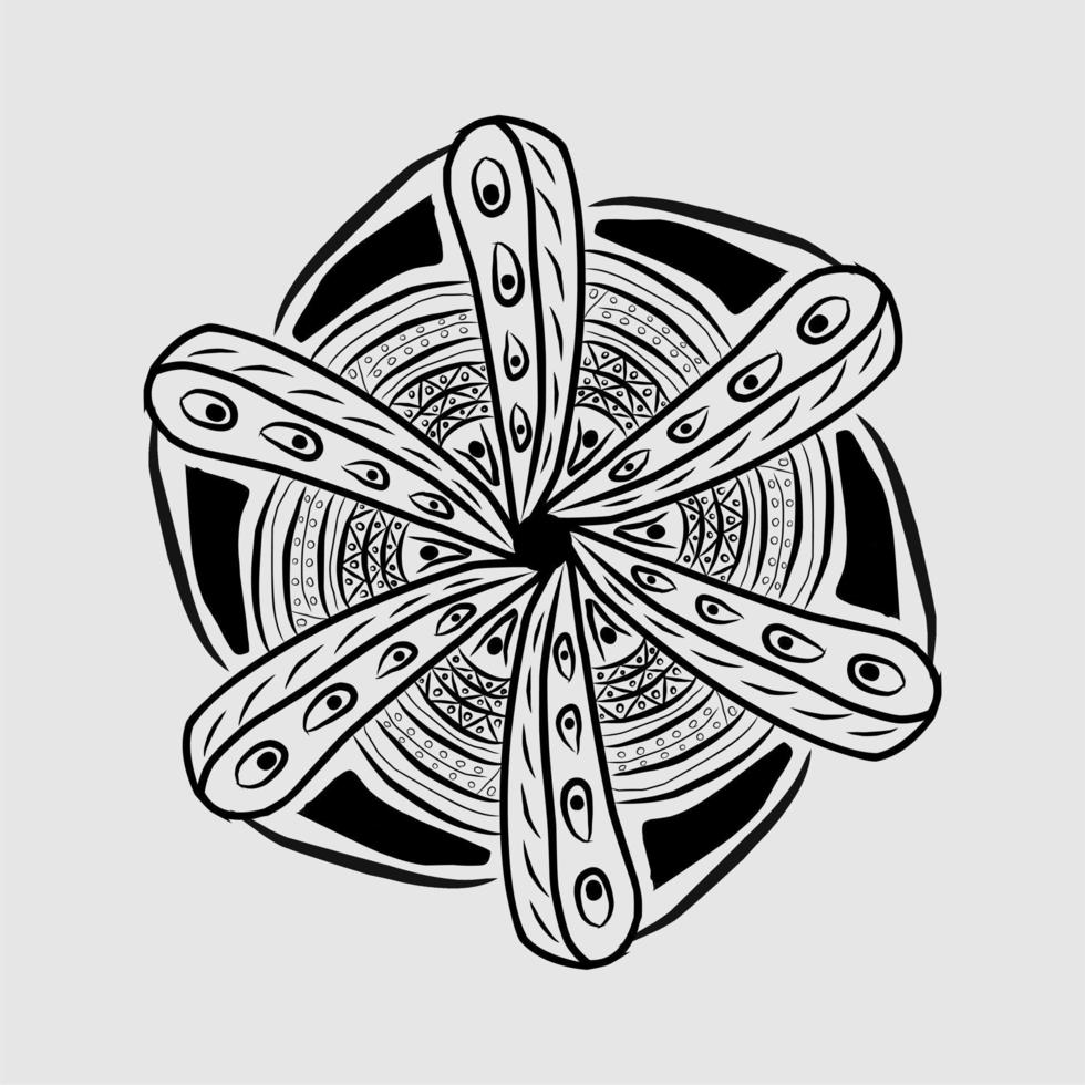 Abstract vector, black and white radial style. Simple and attractive Mosaic Type vector
