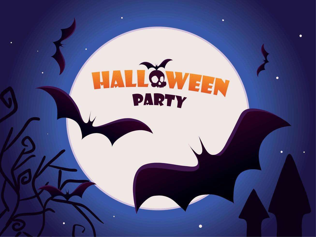 halloween night party vector