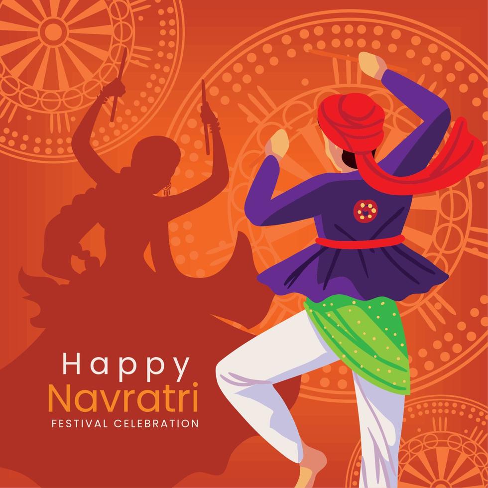 Happy Navratri celebration poster vector