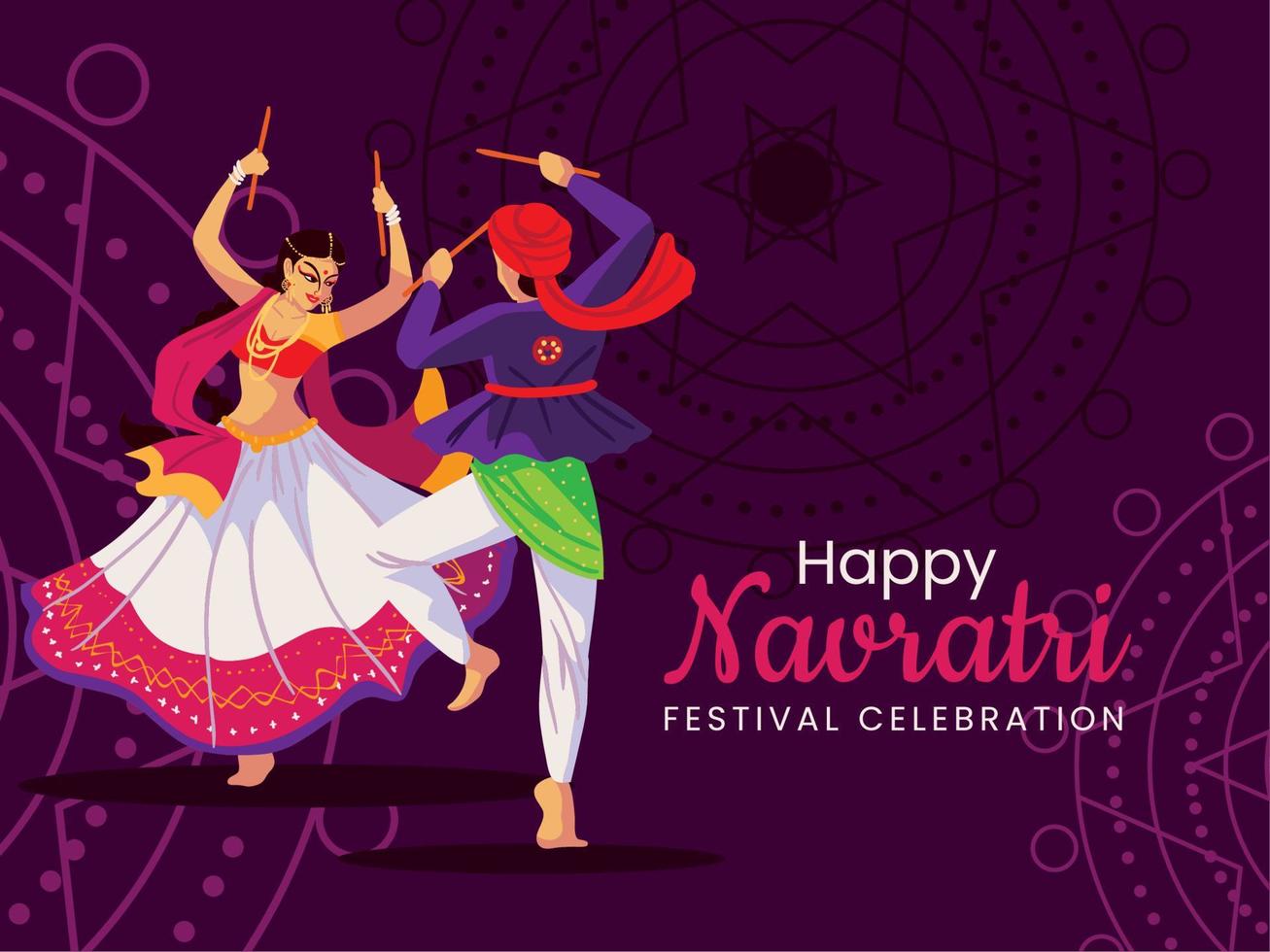 Happy Navratri invitation card vector