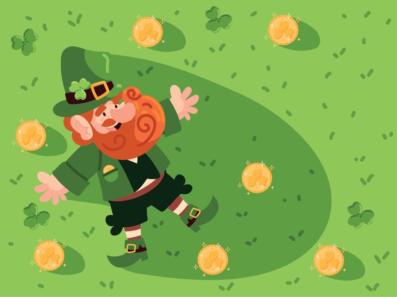 leprechaun with coins vector