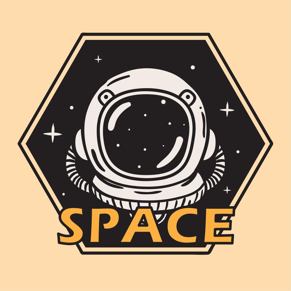 space retro label vector