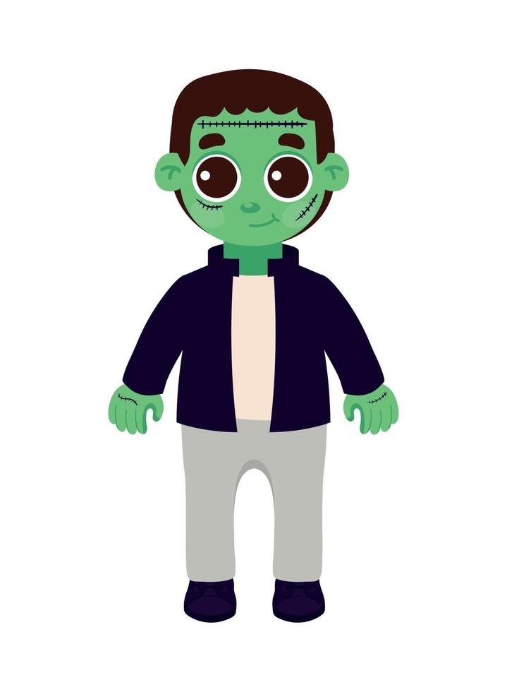 halloween frankenstein character vector