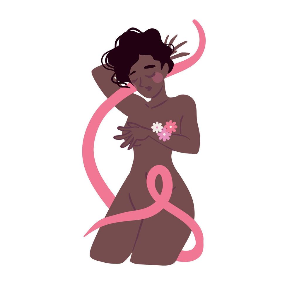 female, breast cancer awareness vector